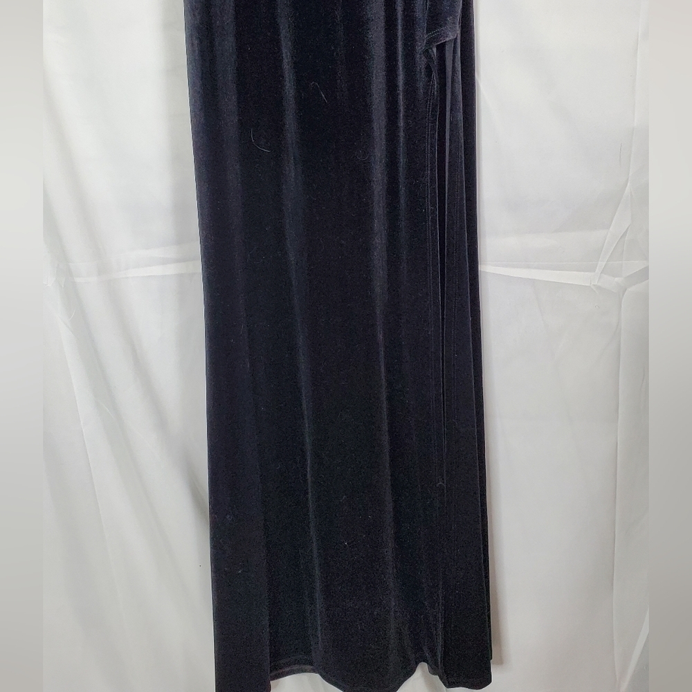 Next/up Black Velvet Strapless Maxi Dress with Slit NWT - Picture 6 of 11
